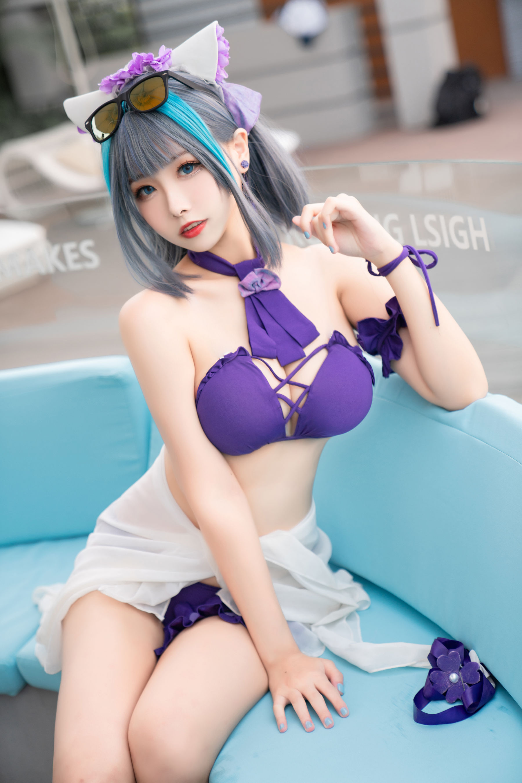 [COS福利]微博妹子Momoko葵葵–柴郡水着插图5